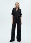 Mango Jean Wideleg Taille Haute Black Denim - Femme - 44 -  In Black Denim