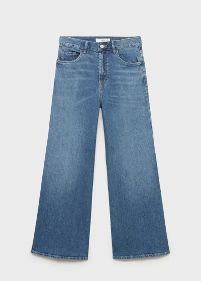 Mango High-rise Wideleg Jeans Medium Blue