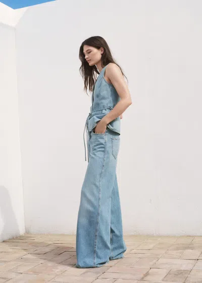 Mango High-rise Wideleg Jeans Medium Blue