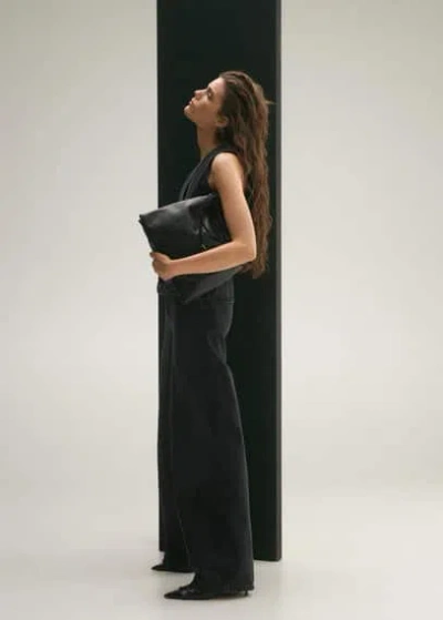 Mango High-rise Wideleg Jeans Open Grey