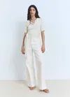 Mango High-rise Wideleg Jeans In White