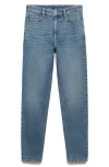 Mango High Waist Ankle Mom Jeans In Blue