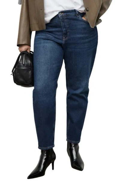 Mango High Waist Ankle Mom Jeans In Blue