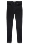 Mango High Waist Ankle Skinny Jeans In Black
