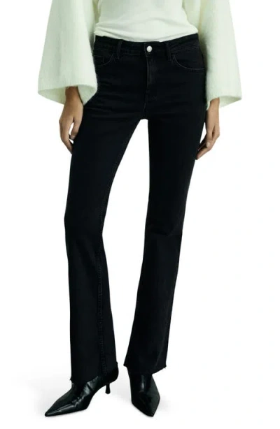 Mango High Waist Balloon Jeans In Black Denim