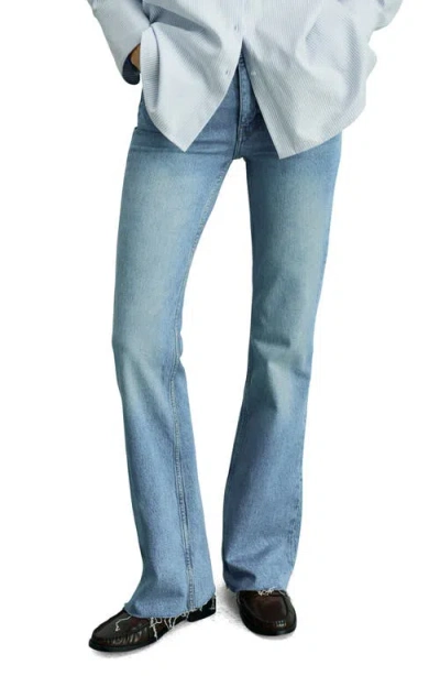 Mango High Waist Balloon Jeans In Medium Blue