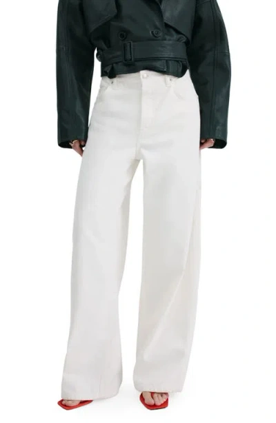 Mango High Waist Balloon Jeans In White