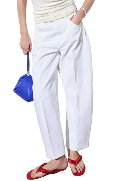 Mango High Waist Balloon Jeans In White