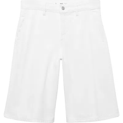 Mango High Waist Bermuda Denim Shorts