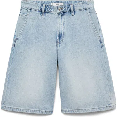 Mango Maddy High Waist Bermuda Denim Shorts In Blue