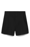 Mango Kids'  High Waist Cotton Shorts In Black