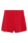 Mango High Waist Cotton Shorts In Red
