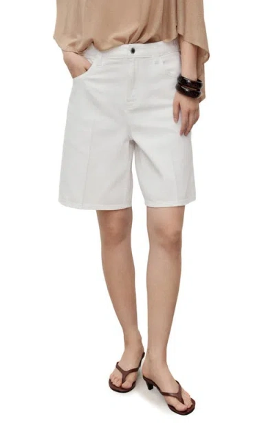 Mango High Waist Denim Bermuda Shorts