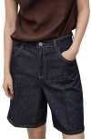 Mango High Waist Denim Bermuda Shorts
