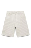 Mango High Waist Denim Bermuda Shorts In Neutral