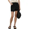 Mango High Waist Denim Shorts In Black