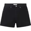 Mango High Waist Denim Shorts In Black