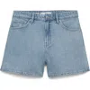 Mango High Waist Denim Shorts In Blue