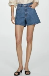 Mango Women's High-rise Denim Shorts In Medium Blue