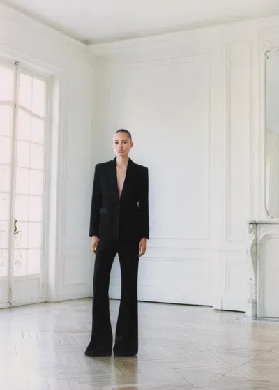 Mango High-waist Flared Trousers Black