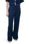 Mango High Waist Flowy Jeans In Blue