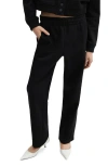 Mango Elastic Waist Jogger Trousers In Black
