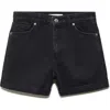 Mango Raw Hem Nonstretch Bermuda Shorts In Tin