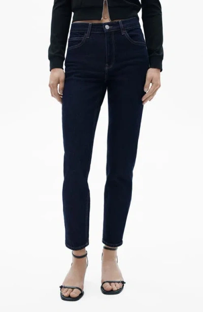 Mango High Waist Mom Jeans In Open Blue