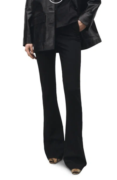 Mango High Waist Pants In Black
