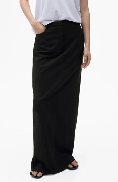 Mango High Waist Pencil Skirt In Black