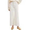 Mango High Waist Raw Hem Culotte Jeans In Off White