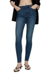 Mango High Waist Skinny Jeans In Dark Blue