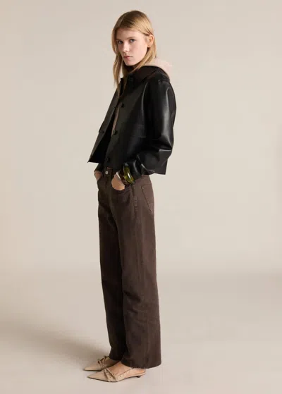Mango High Waist Straight Jeans Chocolate