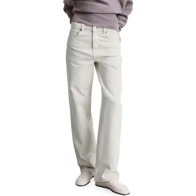 Mango High Waist Straight Leg Jeans In White