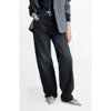 Mango High Waist Straight Leg Jeans In Black Denim