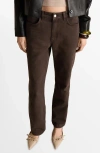 Mango High Waist Straight Leg Jeans In Chocolate