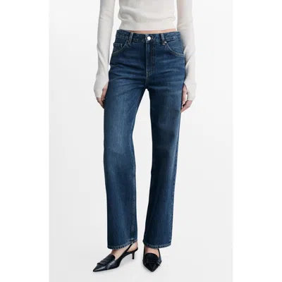 Mango High-waist Slouchy Jeans Dark Blue