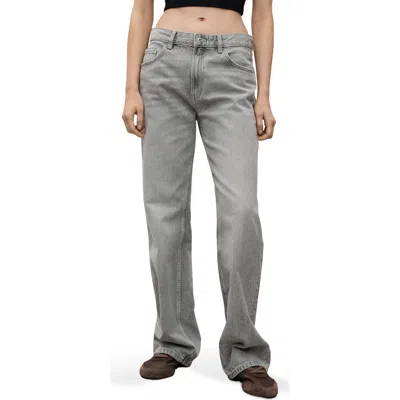 Mango High Waist Straight Leg Jeans In Denim Grey