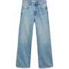 Mango High Waist Straight Leg Jeans In Light Blue