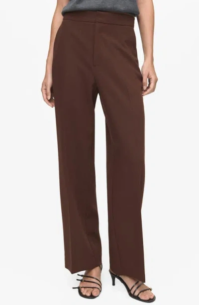 MANGO MANGO HIGH WAIST STRAIGHT LEG PANTS