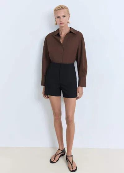 Mango Short Droit Taille Haute Noir - Femme - 42 -  In Black