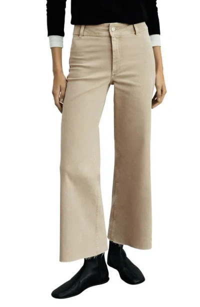 Mango High Waist Stretch Twill Pants In Sand