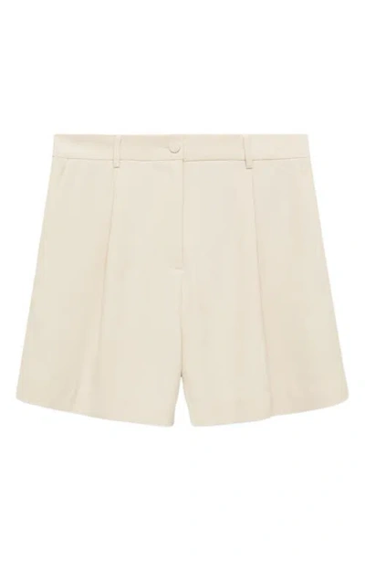 Mango High Waist Tailored Shorts In White