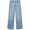 Mango High Waist Wide Leg Jeans In Blue