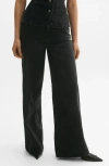 Mango High Waist Wide Leg Jeans In Open Grey