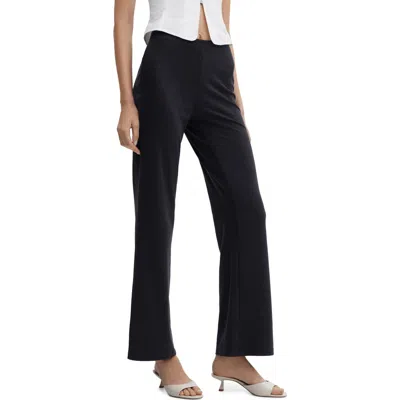Mango High Waist Wide Leg Pants In Black