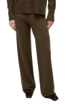 Mango Drawstring Waist Linen Blend Pants In Khaki
