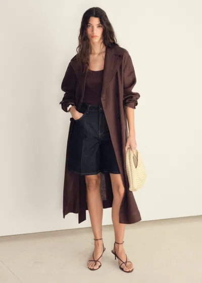 Mango High-waisted Rinse-wash Bermuda Shorts
