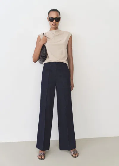 Mango High-waisted Wideleg Jeans Open Blue