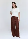 Mango High-waisted Lyocell Pants In Burnt Orange